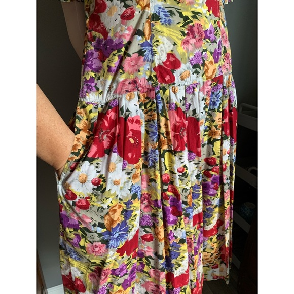 vintage 90s Bramble Lane : floral cotton dress - Picture 3 of 14